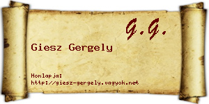 Giesz Gergely névjegykártya